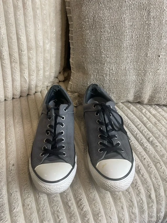 Converse Gray and Black Low-Top Canvas Sneakers - Picture 12 of 12